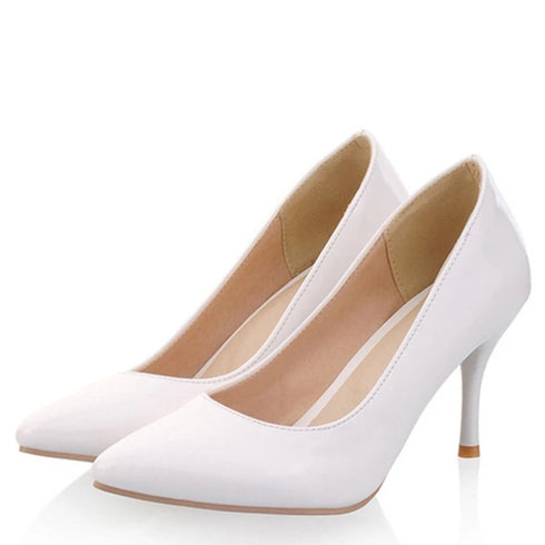Elegant Pointed Toe Heeled Pumps for Women's Office & Party - Large Size